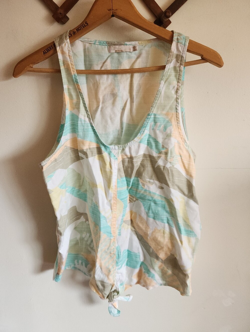 Prana Pastel Multi-Color Tie-Front Tank Top Small Lyocell Lightweight